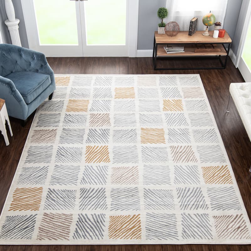 Superior Modern Geometric Indoor Area Rug - 8' x 10' - Grey