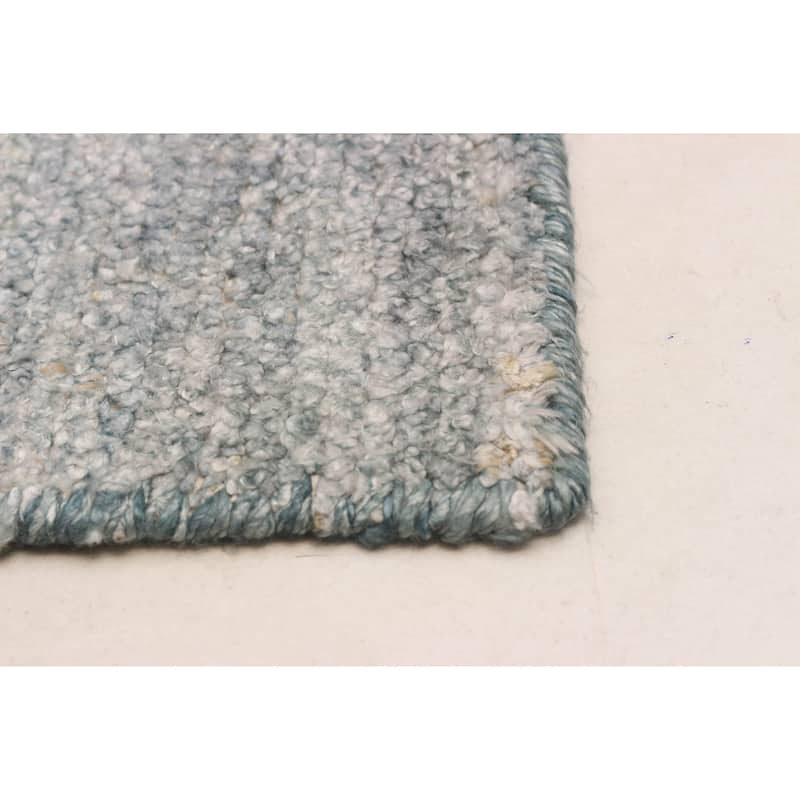 ECARPETGALLERY Hand-knotted Loreto Blue, Grey Silk Rug - 9'8 x 14'8