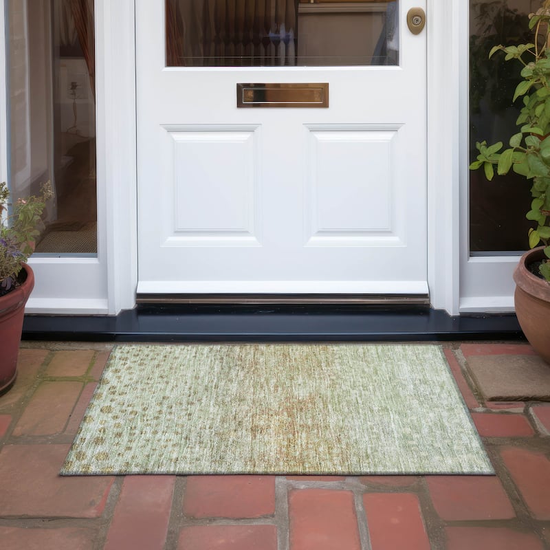 Machine Washable Indoor/ Outdoor Abstract Modern Chantille Rug