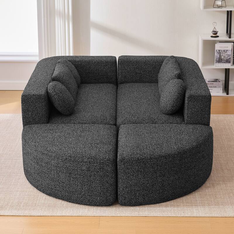 Roomfitters Modular Boneless Sectional Sofa Bed with Deep Seating and Curved Design for Living Room