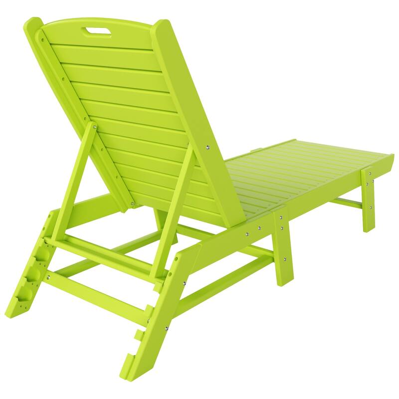 Laguna Hdpe All Weather Outdoor Patio Pool Reclining Armless Chaise Lounges With Square Side Table (3-Piece Set)