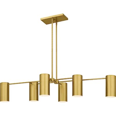 Foreland 6-Light Brushed Gold Linear Chandelier
