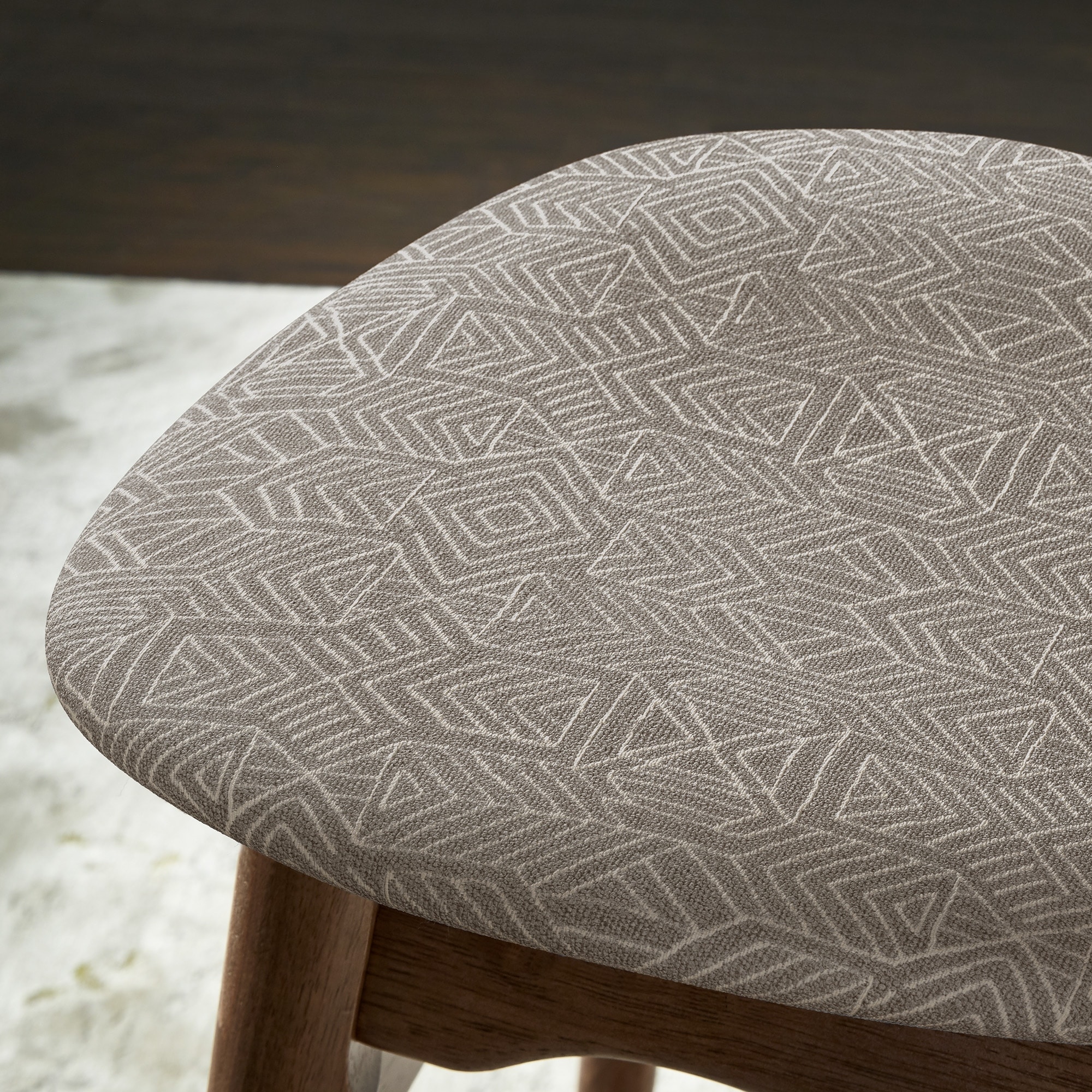 Mid century molded edith upholstered hot sale swivel dining chair