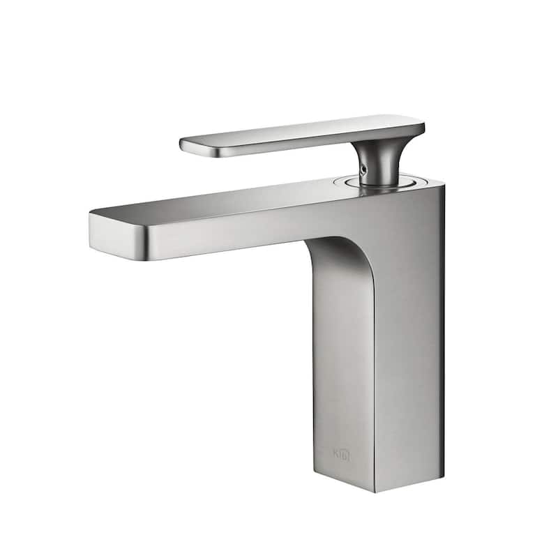 Lead Free Solid Brass Single Handle Bathroom Vanity Sink Faucet with Water Hose - Brushed Nickel