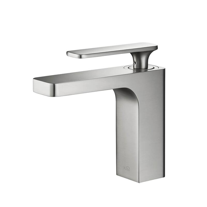 Lead Free Solid Brass Single Handle Bathroom Vanity Sink Faucet with Water Hose - Brushed Nickel