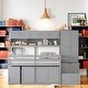 preview thumbnail 1 of 21, Space-Saving Design Twin Size Loft Bed with Mobile Workstation, Integrated Wardrobe, Storage Staircase Grey
