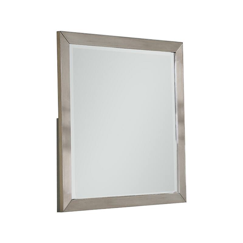 Bran 36 x 36 Modern Square Dresser Mirror, Pine Wood, Light Brown - Brown