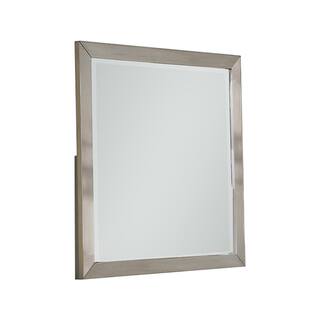 Bran 36 x 36 Modern Square Dresser Mirror, Pine Wood, Light Brown