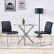 preview thumbnail 1 of 3, SICOTAS 3 Pieces Dining Set Modern Dining Table and Chairs(BLACK) Black