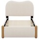 preview thumbnail 7 of 10, Twin Size Curved Design Platform Bed Upholstered Bed Frame