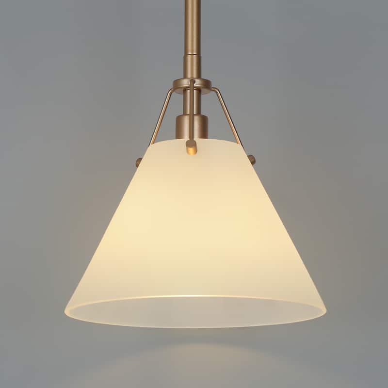 Modern Farmhouse Mini 1-light Kitchen Islands Pendant Light with Cone Frosted Glass Shade - D 7.9'' x H 70.9''