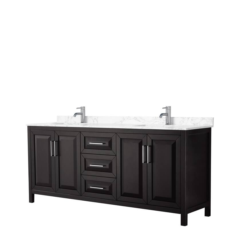 Daria 80 Inch Double Vanity, Cultured Marble Top