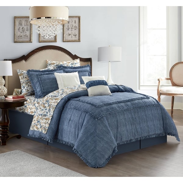 Nanshing Freida 10 Piece Denim Comforter Set Bed Bath & Beyond 33949030