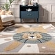 preview thumbnail 6 of 7, Nuloom Brodie Cheerful Lion Kids Area Rug