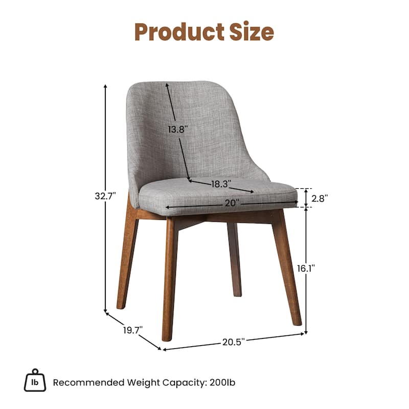 Upholstered Side Chair Dining Chairs Kitchen Chairs with Wood Legs Set of 2