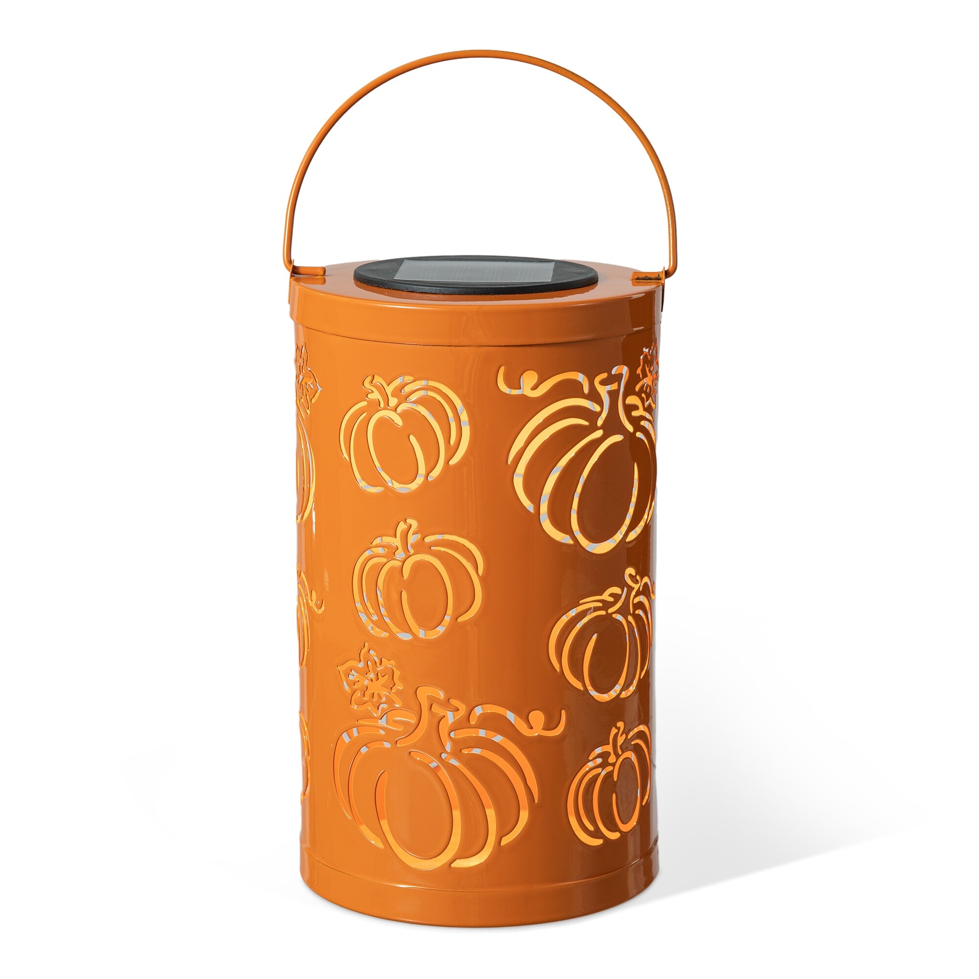 Glitzhome Fall Thanksgiving Pumpkin Pattern Metal Solar