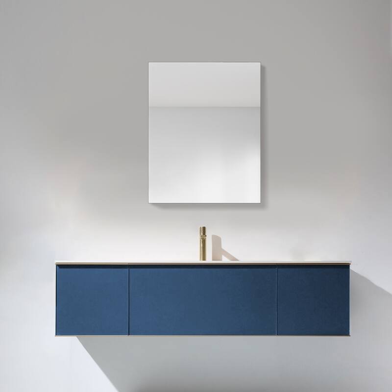Topcraft Frameless Mirrored Medicine Cabinet in White