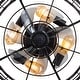 preview thumbnail 92 of 191, 16.5"/18.5"/20"/23.6"/24"/28" Vintage Distressed White Low Profile Caged Ceiling Fan with Light and Remote (7/6/5/3-Blade)
