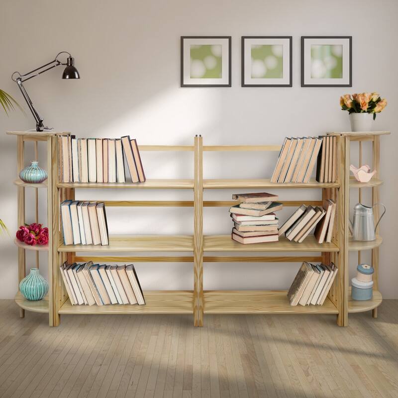 Porch & Den Edgemont 100% Solid Wood Folding Stackable 27.5-inch Bookcase