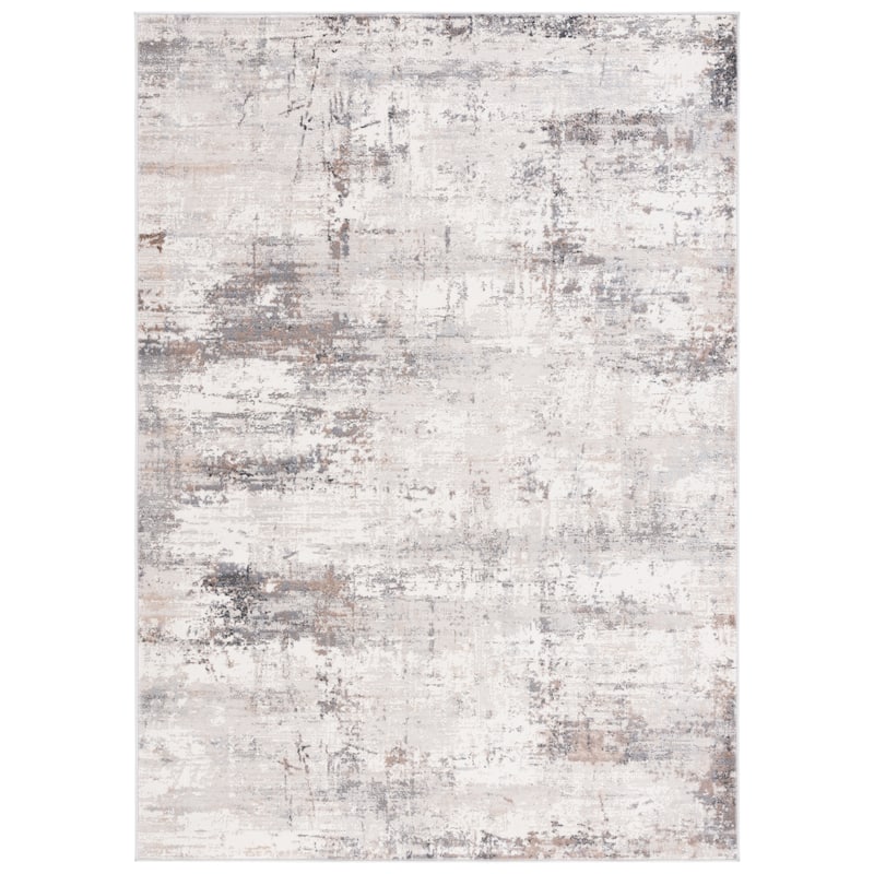 SAFAVIEH Amelia Sanita Modern Abstract Rug - 5'1" Square - Ivory/Grey