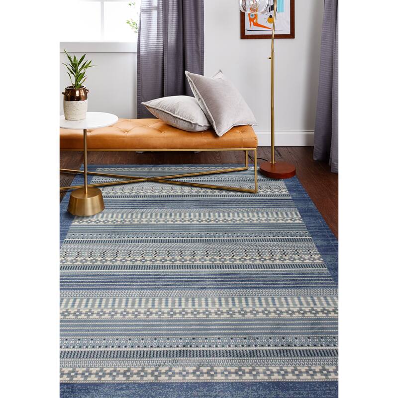 Bashian Lennon Light Blue Transitional Area Rug