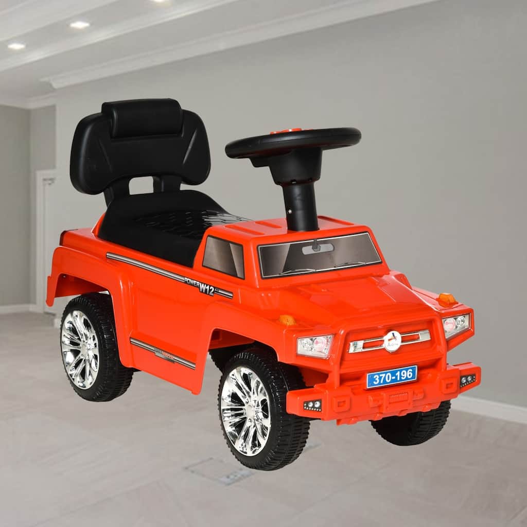 Kids Ride on Push Car, SUV Style Toddler Car with Horn, Music, Working Lights, and Hidden Storage for 18-36 Months - Red
