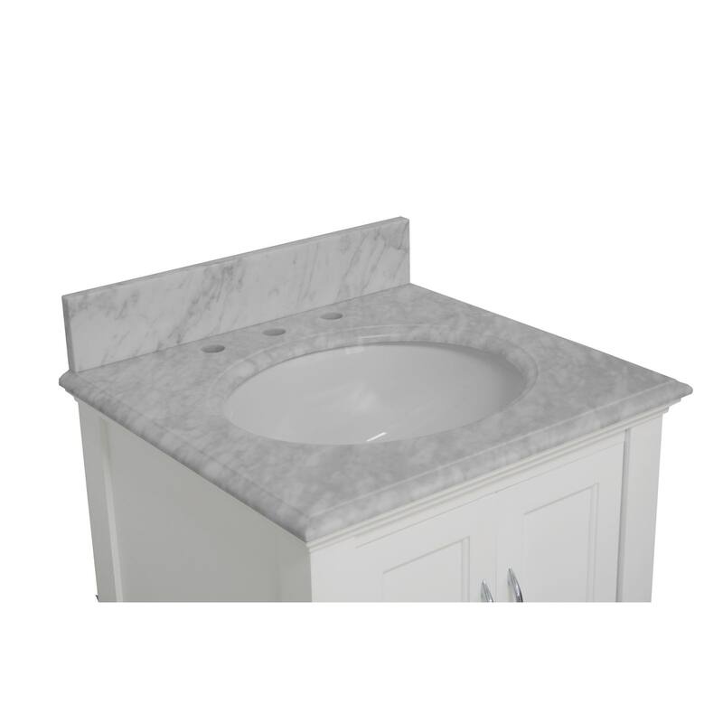 KitchenBathCollection Beverly 24" BathroomVanity w/ Carrara Marble Top
