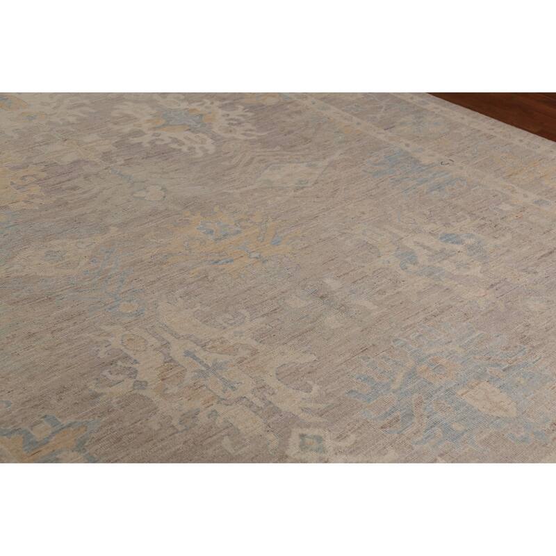 Earth Tone Oushak Vegetable Dye Turkish Area Rug Handmade Wool Carpet - 9'4"x 11'8"