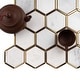 preview thumbnail 6 of 9, TileGen. Natural Bianco 3" x 3" Honeycomb Hexagon Metal and Marble Mosaic Tile in Gold/White Wall Tile (10 sheets/9.7sqft.)
