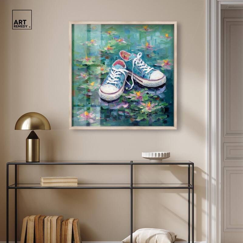 Lily Pad Sneakers II Shadowbox by Art Remedy