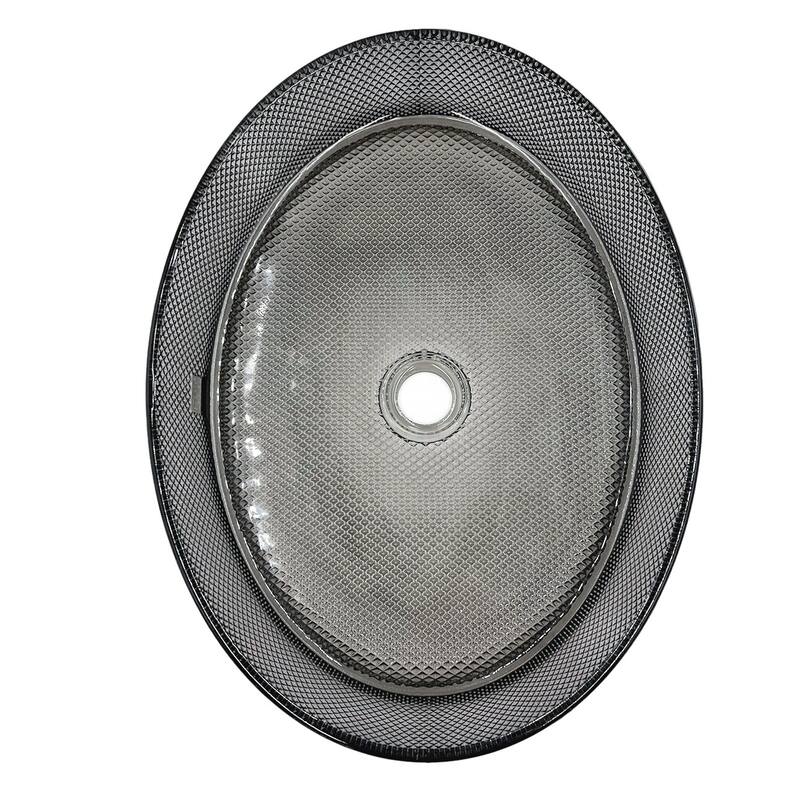 CastelloUSA Decorative 20" Oval Crystal Rectangle Glass Sink