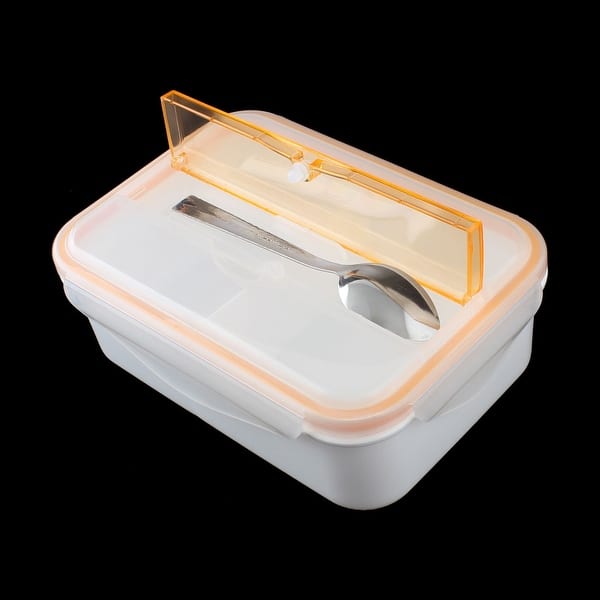 Plastic Home Dual Compartments Salad Food Storage Lunch Box