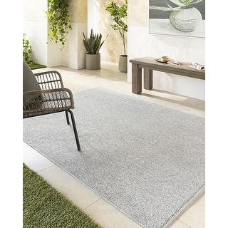 Livabliss Bouclair Casual Distressed Solid Color Area Rug
