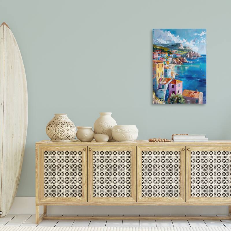 Stupell View Over Coastal Town Canvas Wall Art Design By LSR Design Studio