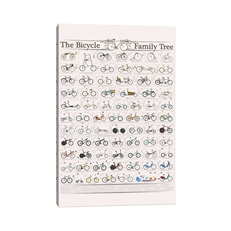 iCanvas "Bicycle Family Tree" by WyattDesign Canvas Print