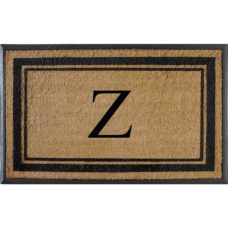 A1HC Markham Border Natural Flocked Rubber Large Doormat 30"x48" - Monogrammed Z