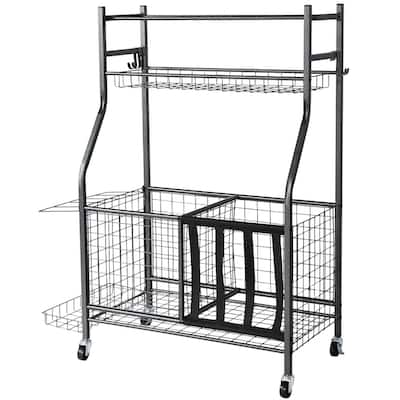 Sports Equipment Garage Organizer Indoor/Outdoor Sports Gear and Toys Storage - 4 pcs 2 storage baskets