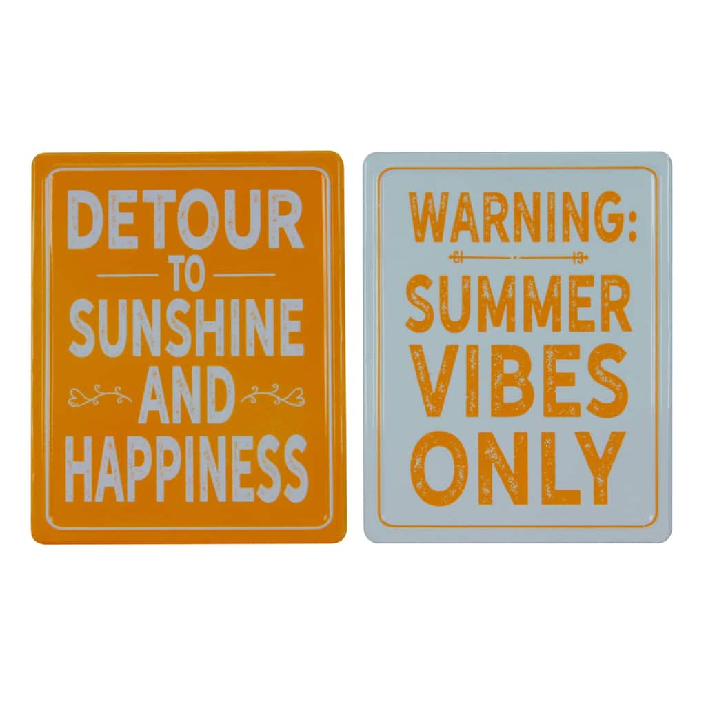 Transpac Metal Summer Sunshine Decor Set of 2 Spring Home Decorations