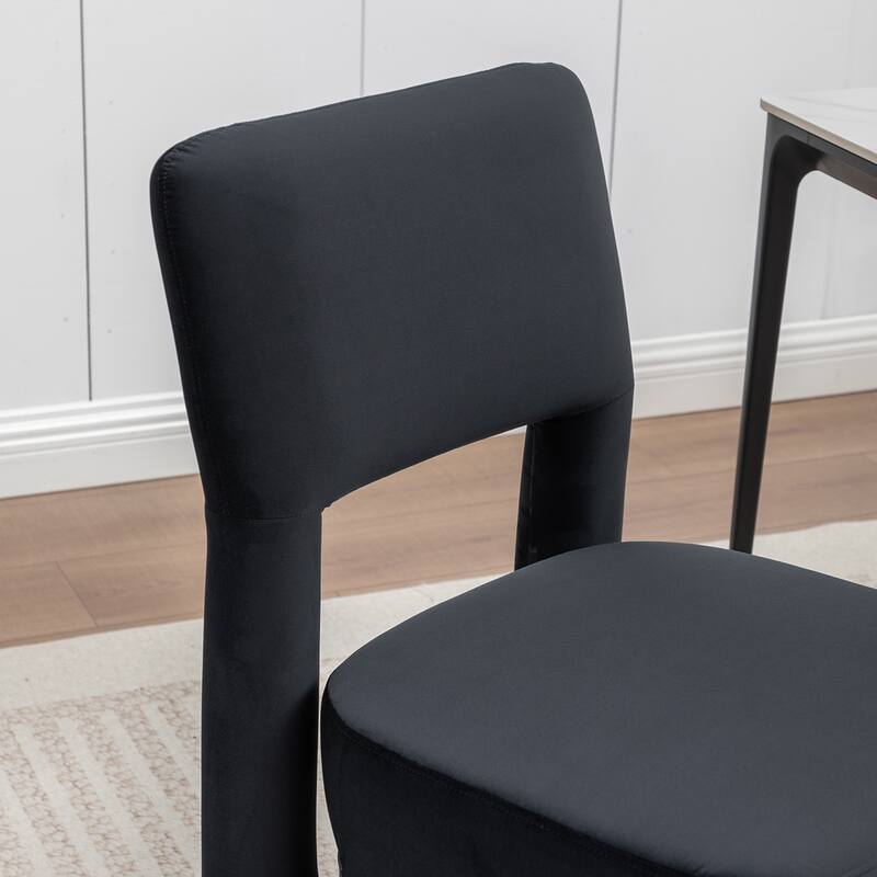 SEYNAR Modern Velvet Upholstered Armless Dining Chair Set of 6