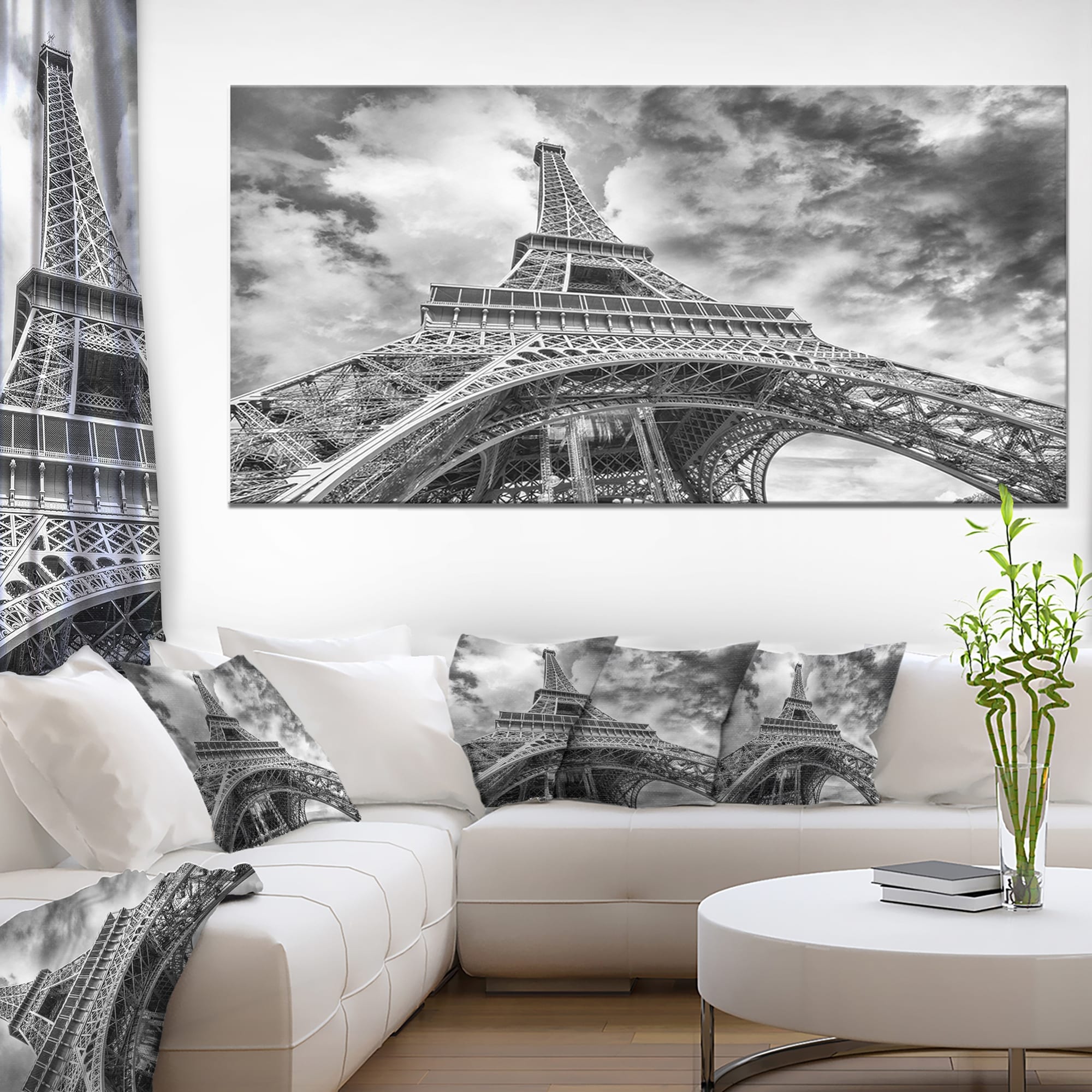 Black and White View of Paris Eiffel Tower Cityscape Canvas print Blue  Bed Bath  Beyond 12210632