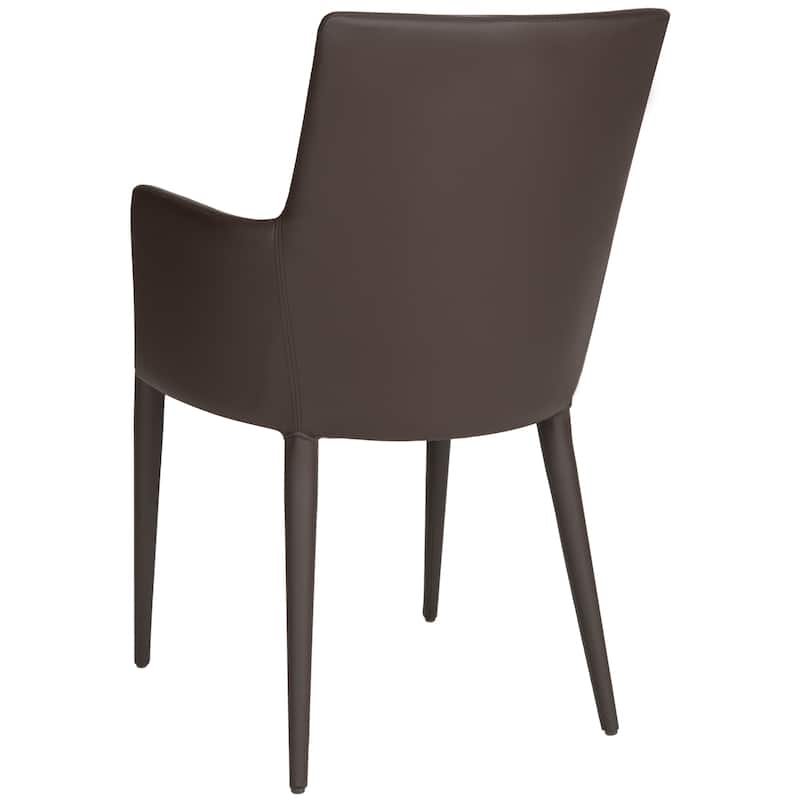 SAFAVIEH Elois Mid-Century Dining Modern White Arm Chair - 23.6" W x 21.6" L x 35.5" H - 24"Wx22"Dx36"H