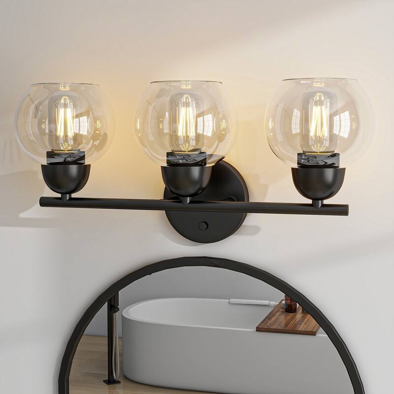 3-Light Bathroom Light Fixtures Over Mirror