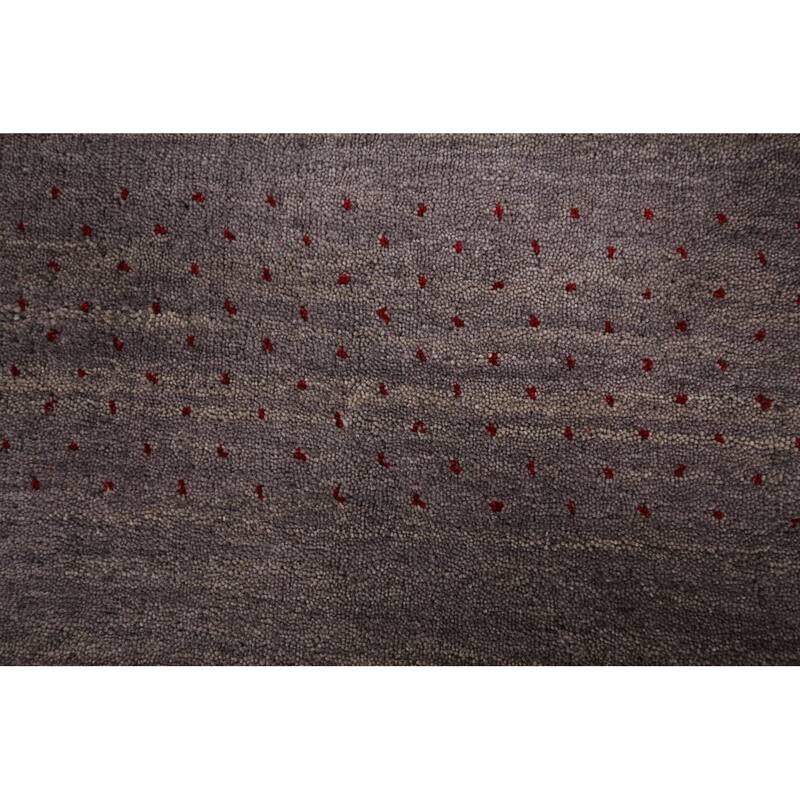 Little Animals Gray Gabbeh Indian Area Rug Handmade Wool Carpet - 5'1"x 8'0"