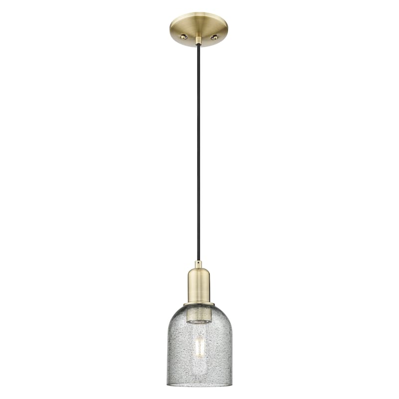 Innovations Lighting Endless Possibilities Arcadia - Caledonia - 1 Light 5" Cord Hung Mini Pendant - Antique Brass/Charcoal
