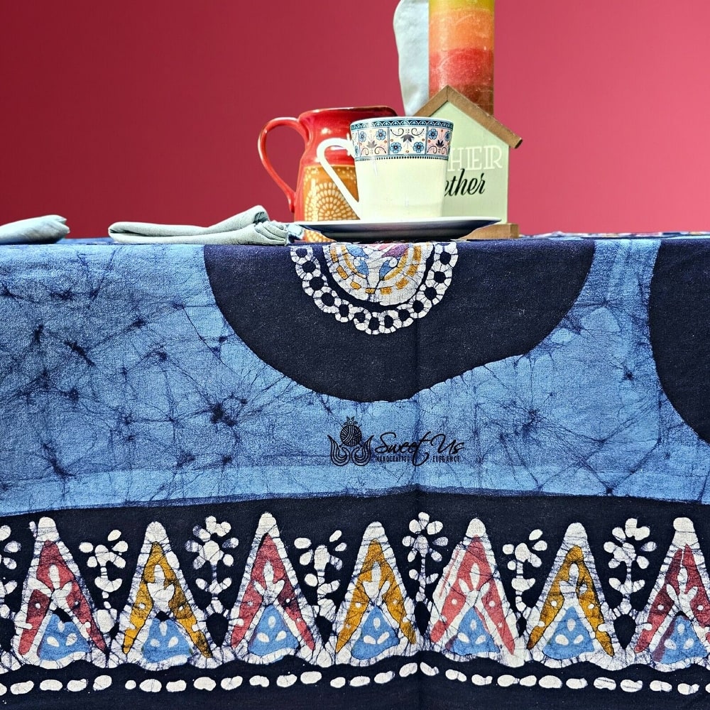 Spectacular Batik Floral Radiant Paisley Cotton Tablecloth Collection