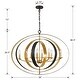 preview thumbnail 5 of 6, Luna 8 Light Bronze & Gold Oval Chandelier - 36'' W x 26.5'' H