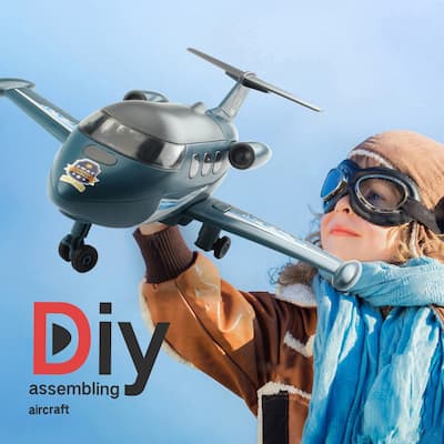DIY Assembled Glider Aircraft Plane With Engine Sounds LED Lights Toys for boys and Girls