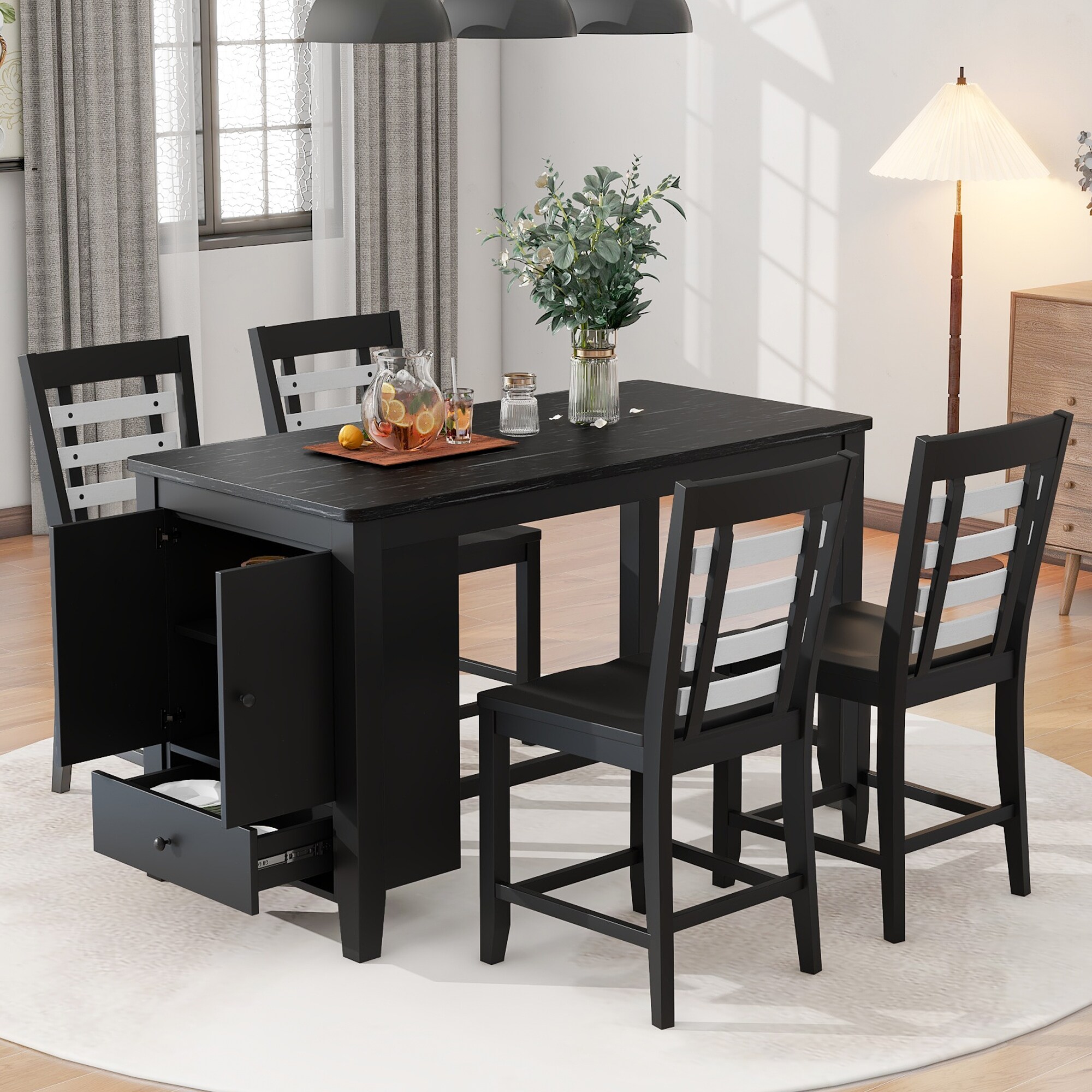Black dining sales room storage cabinet