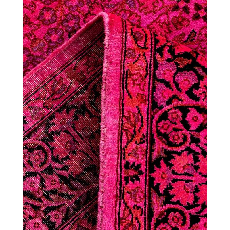 Overton Hand Knotted Wool Vintage Inspired Modern Contemporary Overdyed Pink Area Rug - 3' 1" x 5' 4"