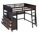 preview thumbnail 25 of 25, Full size Versatility Solid Construction Loft Bed with Drawers and Desk, Wooden Loft Bed with Shelves